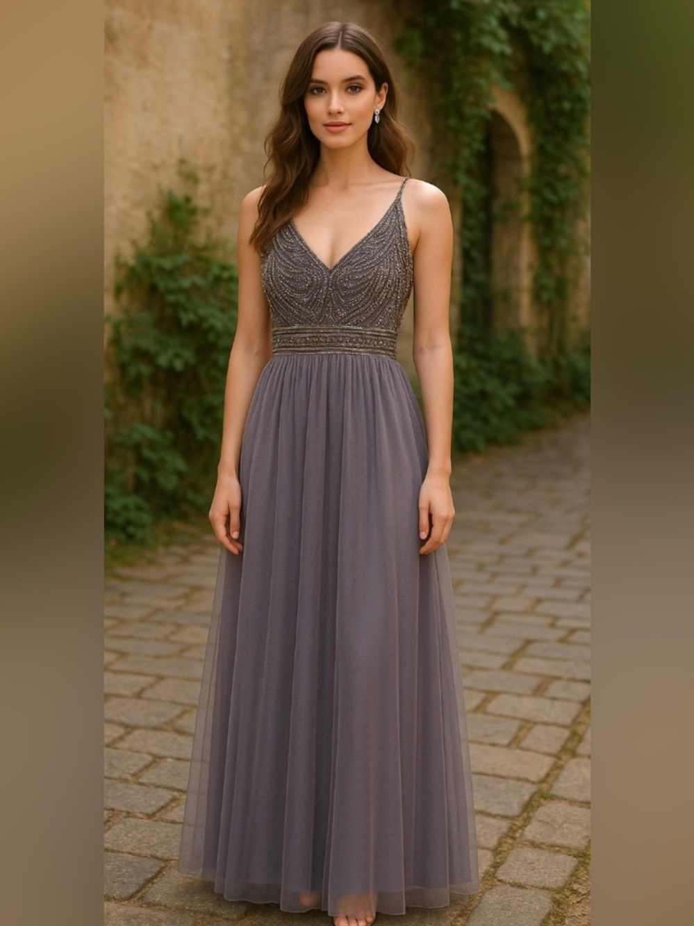 NWT Anthropology BHLDN Purple Evening/Prom/Wedding Beaded Gown